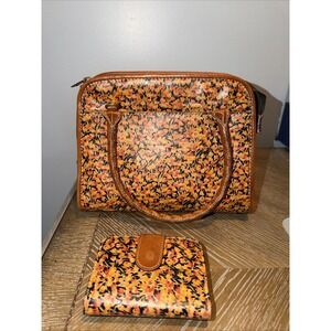 Patricia Nash Mini Blooms Leather Satchel & Wallet Set